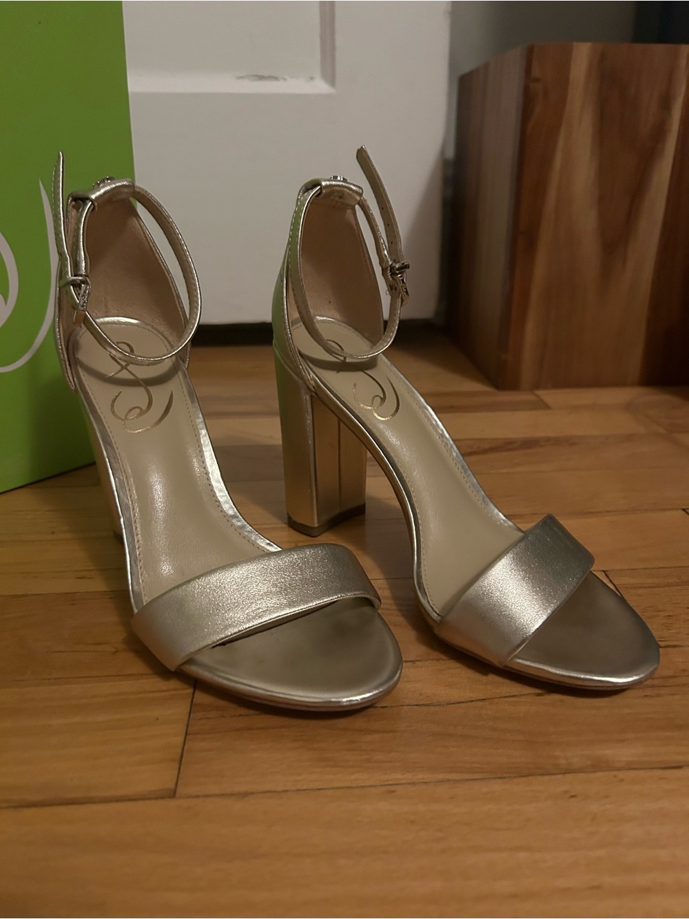 Gold Sam Edelman Yaro Block Heel Size 6